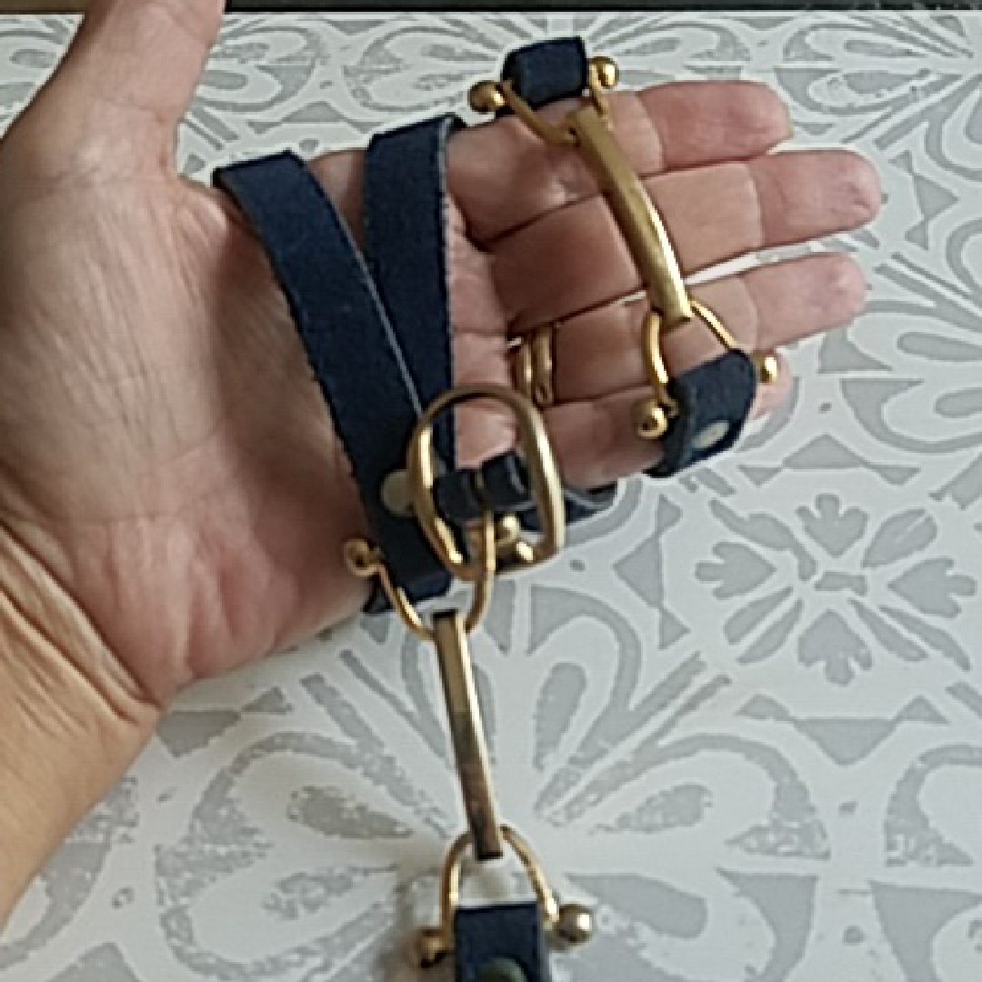 Vintage Suede Leather Horsebit Skinny Belt